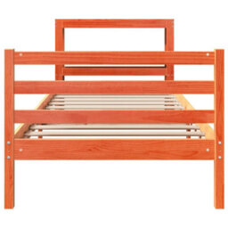 Berkfield Bed Frame Without Mattress Wax Brown 75X190 Cm Small Single Solid Wood Pine - thumbnail 4