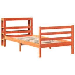 Berkfield Bed Frame Without Mattress Wax Brown 75X190 Cm Small Single Solid Wood Pine - thumbnail 3