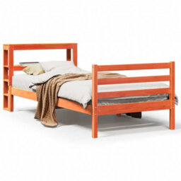 Berkfield Bed Frame Without Mattress Wax Brown 75X190 Cm Small Single Solid Wood Pine - thumbnail 2