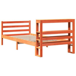 Berkfield Bed Frame Without Mattress Wax Brown 75X190 Cm Small Single Solid Wood Pine - thumbnail 8