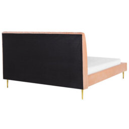 Beliani Bed Velvet Marville 180 X 200 Cm (Eu Super King) Peach Pink - thumbnail 6