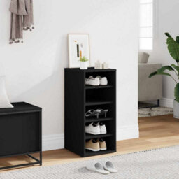 Vidaxl Shoe Cabinet Black 31.5X35X70 Cm Engineered Wood - thumbnail 1