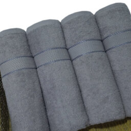 Casabella Towels Luxury 4 Pack Bath Sheets 100% Cotton Super Soft Quick Dry Highly Absorbent Bathroom Towels Silver - thumbnail 3