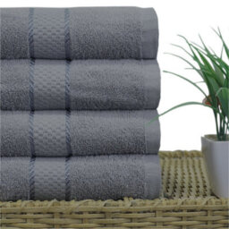 Casabella Towels Luxury 4 Pack Bath Sheets 100% Cotton Super Soft Quick Dry Highly Absorbent Bathroom Towels Silver - thumbnail 4