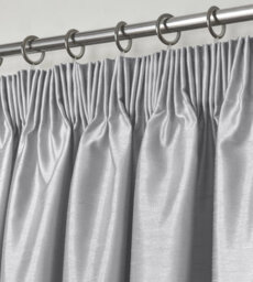 Intimates Modern Ring Top Curtains, Ready-Made High-Quality Faux Silk, Machine Washable, Energy-Saving Living Room Curtains - Silver