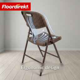 Floordirekt Niigata Folding Garden Chairs 2 Pack Rattan Look Weather Resistant Balcony Camping Patio Brown 57 X 46 X 83 Cm - thumbnail 3