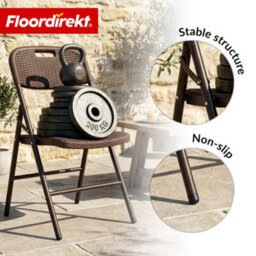 Floordirekt Niigata Folding Garden Chairs 2 Pack Rattan Look Weather Resistant Balcony Camping Patio Brown 57 X 46 X 83 Cm - thumbnail 7