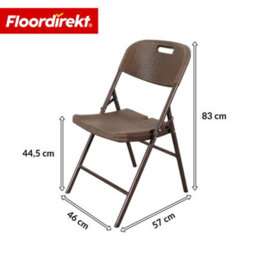 Floordirekt Niigata Folding Garden Chairs 2 Pack Rattan Look Weather Resistant Balcony Camping Patio Brown 57 X 46 X 83 Cm - thumbnail 2