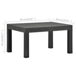 Vidaxl Garden Table Anthracite 58X58X41 Cm Pp Rattan - thumbnail 6