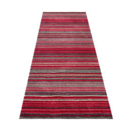 Handmade Easy To Clean Modern Striped Red Wool Rug For Living Room & Bedroom-80Cm X 150Cm - thumbnail 6