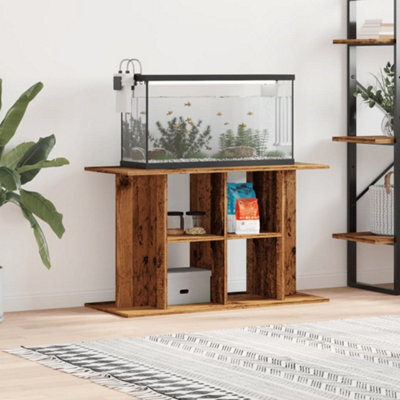 Walplus Old Wood Aquarium Stand 100X40X60 Cm Engineered Wood - Fish Tank Cabinet - image 1