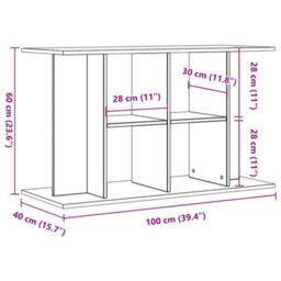 Walplus Old Wood Aquarium Stand 100X40X60 Cm Engineered Wood - Fish Tank Cabinet - thumbnail 9