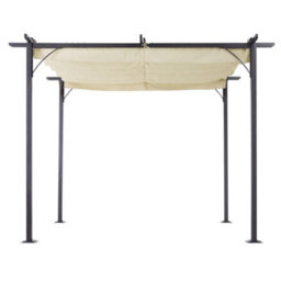 Outsunny 3X3M Outdoor Pergola Metal Gazebo Porch Awning Retractable Canopy - thumbnail 9