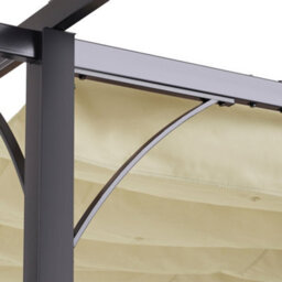Outsunny 3X3M Outdoor Pergola Metal Gazebo Porch Awning Retractable Canopy - thumbnail 7