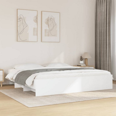 Berkfield Bed Frame Without Mattress White 180X200 Cm Super King Engineered Wood - image 1
