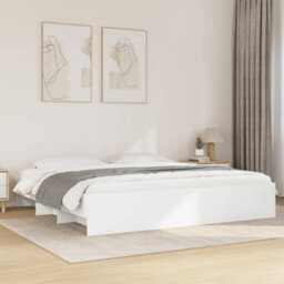 Berkfield Bed Frame Without Mattress White 180X200 Cm Super King Engineered Wood - thumbnail 1