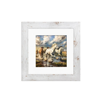Ak Frames White Rustic 12X12 Frame With 10X10 Mount And Perspex Front - image 1