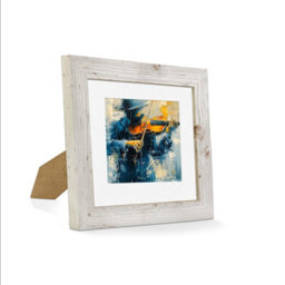 Ak Frames White Rustic 12X12 Frame With 10X10 Mount And Perspex Front - thumbnail 2