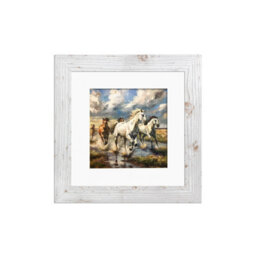 Ak Frames White Rustic 12X12 Frame With 10X10 Mount And Perspex Front - thumbnail 1
