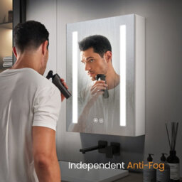 Emke Led Bathroom Mirror Cabinet Bathroom Wall Mirror Cabinet With Shaver Socke Anti Fog, Dimmable & 3 Colors 50L X 70H X 14.5D Cm - thumbnail 4
