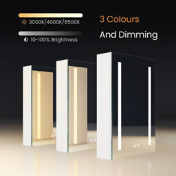 Emke Led Bathroom Mirror Cabinet Bathroom Wall Mirror Cabinet With Shaver Socke Anti Fog, Dimmable & 3 Colors 50L X 70H X 14.5D Cm - thumbnail 3