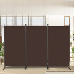 6Ft Folding Wall Privacy Screen 3-Panel Room Divider Movable Partition Separator - thumbnail 6