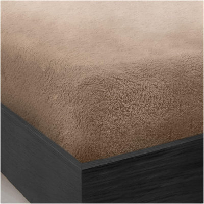 Gc Gaveno Cavailia Teddy Bear Plain Fitted Sheet Single Mink Fleece Thermal Warm Super Soft & Warm Fluffy Fitted Bed Sheet - image 1
