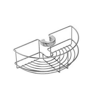 Chrome Shower Caddy Fits Riser Rail, Shower Holder Basket Storage Unit - image 1