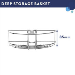 Chrome Shower Caddy Fits Riser Rail, Shower Holder Basket Storage Unit - thumbnail 2