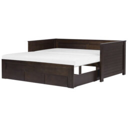 Beliani Bed With Storage Drawers Wood Cahors 90 X 200 Cm (Eu Single) Dark Brown - thumbnail 1