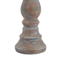 Siena Brown Column Candle Holder - Rustic Mediterranean Style - thumbnail 3