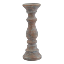 Siena Brown Column Candle Holder - Rustic Mediterranean Style - thumbnail 1