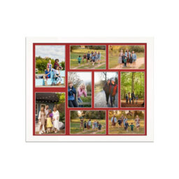 AK Frames 20X16 White Sleek Multi Photo Frame With Crimson Mount - Holds 9 Apertures (2X) 7X5, (7X) 6X4 Photos - thumbnail 1
