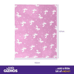 Wicked Gizmos Unicorn Glow In The Dark Blanket - Pink - thumbnail 4
