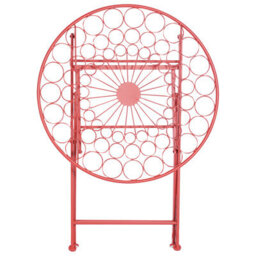 Beliani Red Foldable Iron Bistro Table Uv-Resistant For Small Balconies And Patios - thumbnail 1