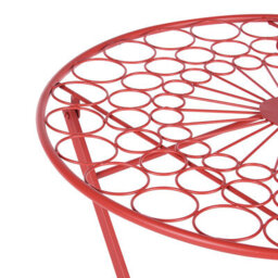 Beliani Red Foldable Iron Bistro Table Uv-Resistant For Small Balconies And Patios - thumbnail 5