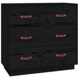 Berkfield Rustic Sideboard Black 80X40X75 Cm Solid Wood Pine - thumbnail 1