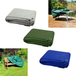 SolaDirect 5 X 8 M Tarpaulin Waterproof Cover Camping Ground Sheet Caravan Furniture Multipurpose 10 Bungee Balls Blue 55 Gsm - thumbnail 5