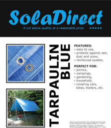 SolaDirect 5 X 8 M Tarpaulin Waterproof Cover Camping Ground Sheet Caravan Furniture Multipurpose 10 Bungee Balls Blue 55 Gsm - thumbnail 2
