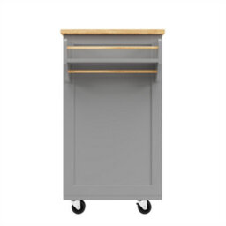 Abrihome Modern Kitchen Island (102X45X92Cm), Kitchen Cabinet, Sideboard, Multifunctional Dining Table With Storage, Gray - thumbnail 7