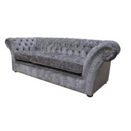 Chesterfield 3 Seater Nuovo Ash Grey Fabric Sofa Settee Bespoke In Balmoral Style - thumbnail 2