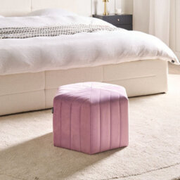 Wyld And Coco Ottman Glamour Velvet Hexagonal Pouffe Light Violet 53 X 48 X 29 Cm - thumbnail 2