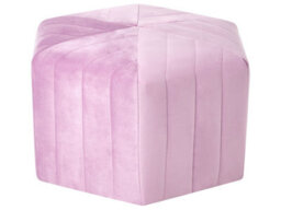 Wyld And Coco Ottman Glamour Velvet Hexagonal Pouffe Light Violet 53 X 48 X 29 Cm - thumbnail 1