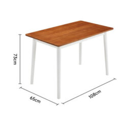 Darphe Modern Rectangular Wooden Reddish Brown Top Dining Table For Kitchen And Dining Room, 108Cm W X 65Cm D X 73Cm H - thumbnail 8