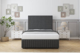 "Comfort Khloe Graphite Dumfries Divan Bed Set 2 Drawers Right Side - 26"" Strutted & 12"" Footboard 2'6 Small Single" - thumbnail 1