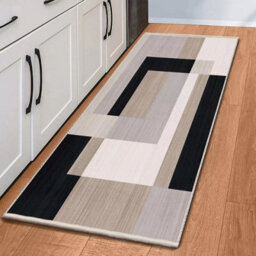 Ameha Milo Neutral Printed Rug 60X220 Cm Non Slip Kitchen Hallway Runner Rug Large Floor Mats Carpet - thumbnail 3