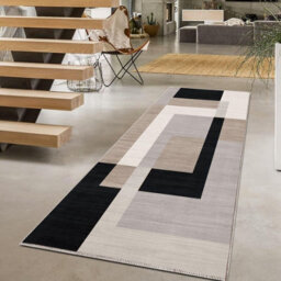 Ameha Milo Neutral Printed Rug 60X220 Cm Non Slip Kitchen Hallway Runner Rug Large Floor Mats Carpet - thumbnail 7