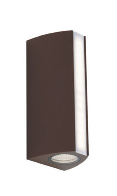 Luminosa Lighting Luminosa Ray Outdoor Led Aluminum Up Down Wall Lamp, Bronze, Ip54, 4000K