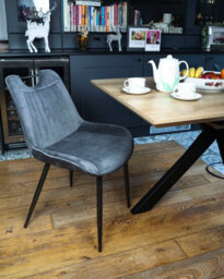 MMT Funiture Designs Dark Grey Ure Designs Ltd Nigella Dining Chairs Set Of 2, Velvet Chair Bucket - thumbnail 6
