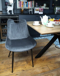 MMT Funiture Designs Dark Grey Ure Designs Ltd Nigella Dining Chairs Set Of 2, Velvet Chair Bucket - thumbnail 5
